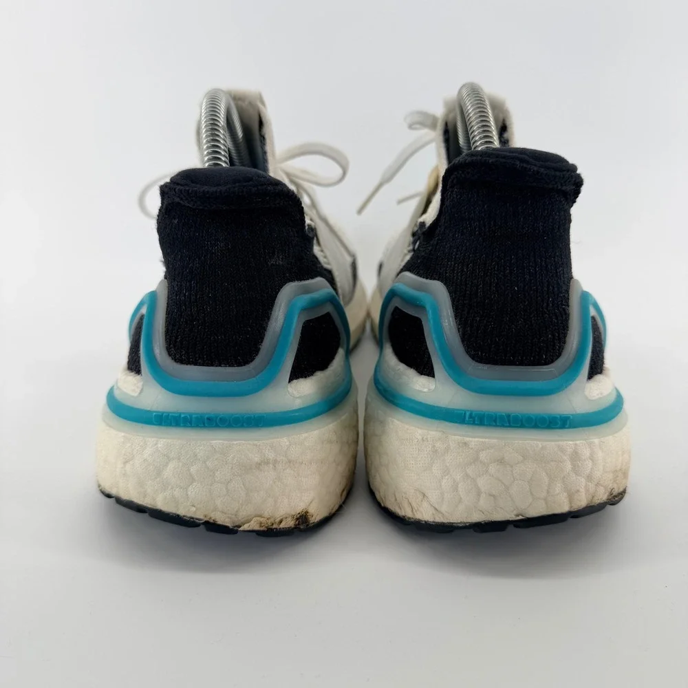 Adidas Ultraboost 19 Running Shoes White Black‎ Blue Primeknit G54012 Mens 12